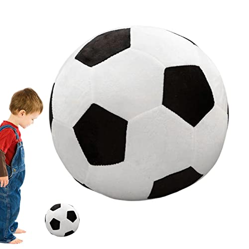 Qikam Flauschiges Fußballkissen,Plüsch und PP-Baumwoll-Fußball-Dekor - Fußball-Plüschkissen, Plüschball-Fußball-Geschenk für Unterhaltung, um mehr Spaß zu Machen und Sich zu entspannen von Qikam