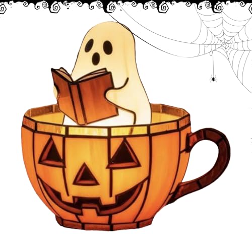 Qikam Halloween Leuchtgeist, Leuchtende Geister Deko, Tischdekoration Deko Für Innenbereich Und Außenbereich Wohnzimmer Schlafzimmer Nachttisch Partys von Qikam