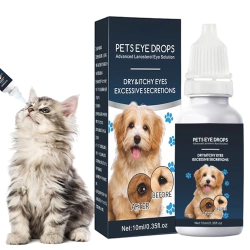 Qikam Pet Eye Drops - 10 Ml Augenreiniger Für Hunde | Sanfte Lösung Zur Pflege Und Tränenflecken Entferner Für Juckreiz von Qikam