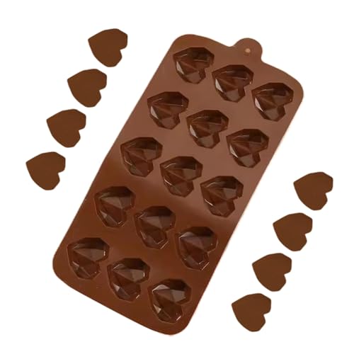 Schokoladenform Silikon Herz Schokoladenform Selber Machen Schokoladentafel Form Extra Tief Silikonform Schokolade Form für Schokolade Praline Süßigkeiten, Antihaft & Wiederverwendbare von Qikam