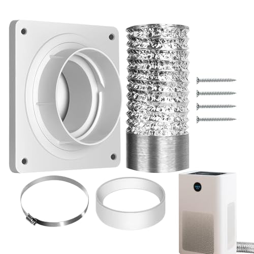 Tragbares Klimagerät Entlüftungsset - Klimaanlagen Fenster Dichtungsset,Einstellbares Adapterpanel für die Kühlung und Belüftung im Sommer für Haus Wohnheim Zimmer Wohnung Badezimmer Garage von Qikam