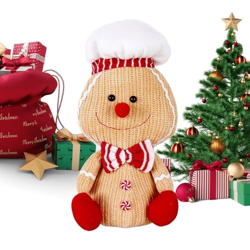 Weihnachtslebkuchen - Beleuchtete Lebkuchenmännchen Sammelfigur - Wohnaccessoires Tischdekoration Für Kamin Schreibtisch Schlafzimmer Büro von Qikam