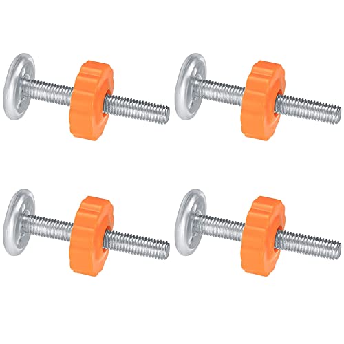 Baby Gate Guru Extralange Spindelstangen Druck Mounted Tore Ersatz Set, 4 Stück M10 Druckschrauben, für Türen, Kindersicherung, Treppengitter, Kindergitter, Haustier Treppengitter, Baby Gate (Orange) von Qikuver