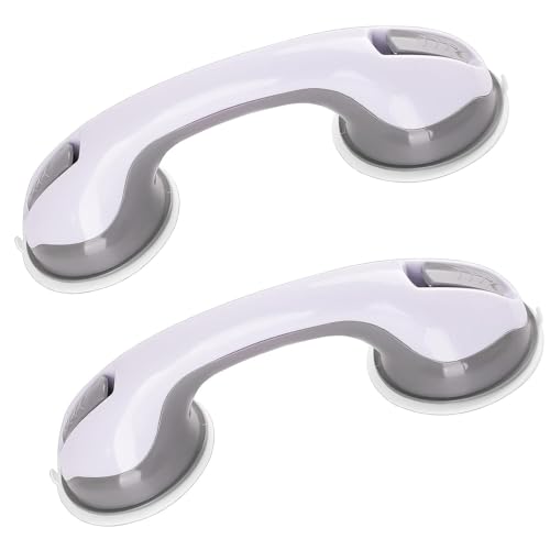 Haltegriffe Für Das Saugbad, 2 PCS Rutschfester Griff Haltegriff mit Saugnapf, Duschgriff Mobiler, Haltegriff mit Saugnapf, für Badezimmer, Kinder und ältere Menschen (Grau) von Qikuver