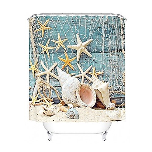 Seesterne und Muscheln Duschvorhang Anti Schimmel, viele schöne Duschvorhänge zur Auswahl, hochwertige Qualität, inkl. wasserdicht, Anti Schimmel Effekt, 180 x 180 cm Seesterne und Muscheln Duschvorhang Anti Schimmel, viele schöne Duschvorhänge zur Auswahl, hochwertige Qualität, inkl. wasserdicht, Anti Schimmel Effekt, 180 x 180 cm von Qilerongrong