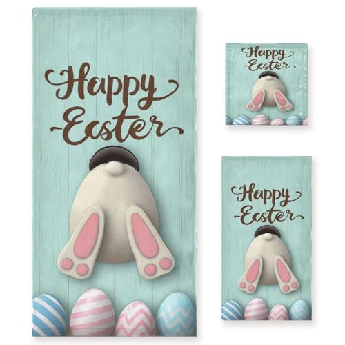 Qilmy 3-teiliges Osterhasen-Handtuch-Set, Badetuch, Handtuch und Waschlappen, super weich, saugfähig, Handtuch-Set für Hotel, Badezimmer, Fitnessstudio, Spa und Strand Qilmy 3-teiliges Osterhasen-Handtuch-Set, Badetuch, Handtuch und Waschlappen, super weich, saugfähig, Handtuch-Set für Hotel, Badezimmer, Fitnessstudio, Spa und Strand von Qilmy