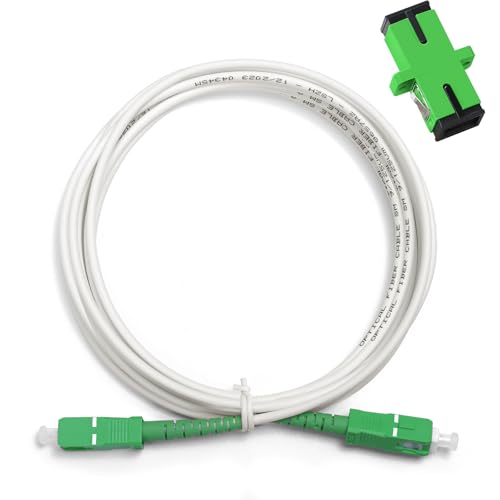 Qilnyeh Glasfaserkabel SC/APC auf SC/APC Simplex Singlemode 9/125µm LSZH, FTTH CATV-Optik-Patchkabel, Jacke OD: 3,0 mm (5 Meters) von Qilnyeh