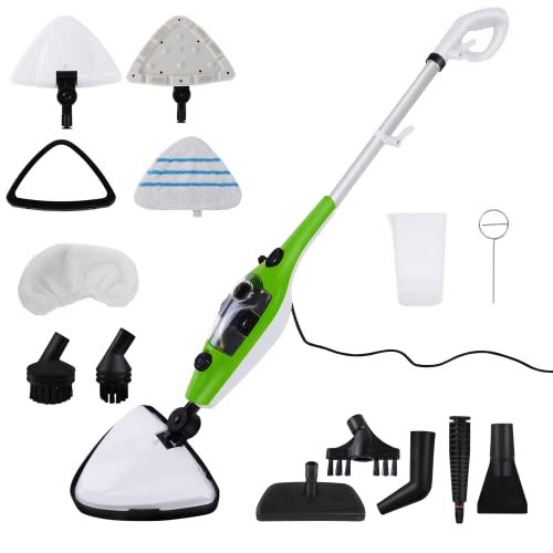 1300W Steam Mop Cleaner, 10 in 1 Bequemer abnehmbarer Handdampfreiniger Für Alle Boden, Bank, Badezimmer Und Teppich von Qimu