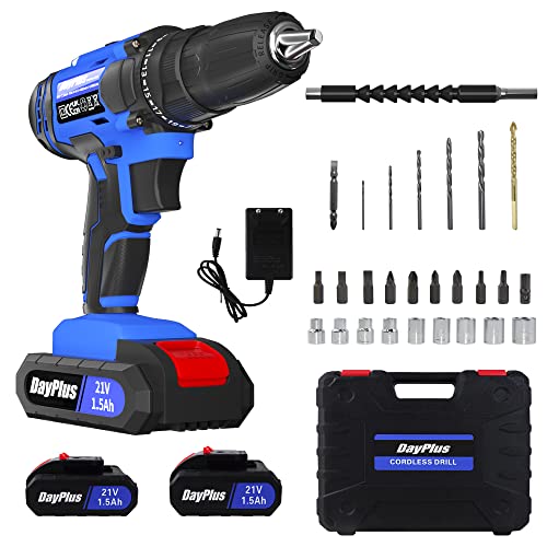 Akku-Bohrmaschine,21V Akku Bohrschrauber mit 2 Li-Ion Batterien,26 Stück Bohrkit enthalten,Bürstenloses Bohrerset mit 2 variable Geschwindigkeiten und Sicherheitsschloss,Akku Bohrmaschine Leise,45Nm Akku-Bohrmaschine,21V Akku Bohrschrauber mit 2 Li-Ion Batterien,26 Stück Bohrkit enthalten,Bürstenloses Bohrerset mit 2 variable Geschwindigkeiten und Sicherheitsschloss,Akku Bohrmaschine Leise,45Nm von Qimu