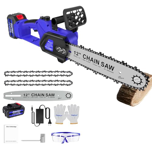 Elektrische Kettensäge 800W mit 4.0 Ah Akku 12 Zoll Tragbarer Elektro Kettensäge mit Automatischer Öler Akku Motorsäge 30 cm Schnittlänge für Garten Astschere Baum Holz Schneiden Elektrische Kettensäge 800W mit 4.0 Ah Akku 12 Zoll Tragbarer Elektro Kettensäge mit Automatischer Öler Akku Motorsäge 30 cm Schnittlänge für Garten Astschere Baum Holz Schneiden von Qimu