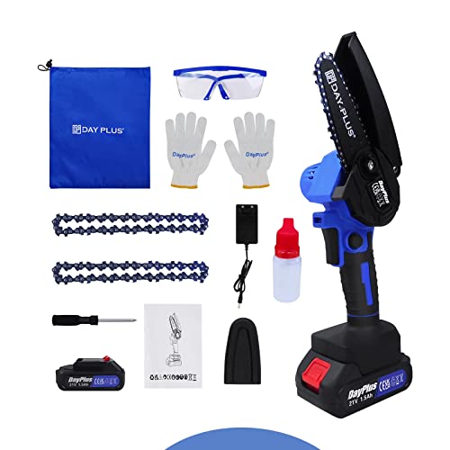 Mini-Kettensäge, 4-Zoll-Akku-Hand-Elektrokettensäge, batteriebetriebene tragbare kleine 21-V-Kettensäge mit 1 Batterie und 2 Ketten, eingebautes Sicherheitsschloss,Baumschneiden, Holzschneiden Mini-Kettensäge, 4-Zoll-Akku-Hand-Elektrokettensäge, batteriebetriebene tragbare kleine 21-V-Kettensäge mit 1 Batterie und 2 Ketten, eingebautes Sicherheitsschloss,Baumschneiden, Holzschneiden von Qimu