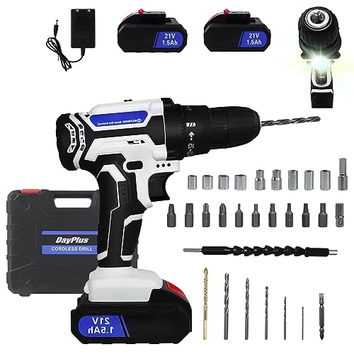 Qimu Akku-Bohrschrauber 21V Akkuschrauber Set mit 2x 1500mAh Akkus, 45 N.m Max akku bohrmaschine, 2-Gang, Drehmoment auf 25+1 Stufen, Akku Bohrmaschine Schrauber mit 26tlg Zubehör, LED Arbeitslicht Qimu Akku-Bohrschrauber 21V Akkuschrauber Set mit 2x 1500mAh Akkus, 45 N.m Max akku bohrmaschine, 2-Gang, Drehmoment auf 25+1 Stufen, Akku Bohrmaschine Schrauber mit 26tlg Zubehör, LED Arbeitslicht von Qimu