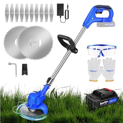 Qimu Akku-Rasentrimmer 21V Freischneider Elektrischer Rasentrimmer Elektro-Trimmer, Rasentrimmer Mit 1.5AH Akku Garten Rasen Unkraut Trimmer Elektro Trimmer Gartenkantenfräser für Garten, Hof von Qimu