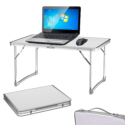 Qimu Aluminium Klapptisch Niedriger Klapptisch Campingtisch Tragbarer Klapptisch mit Griff für Outdoor und Schoß Stehpult für den Innenbereich von Qimu