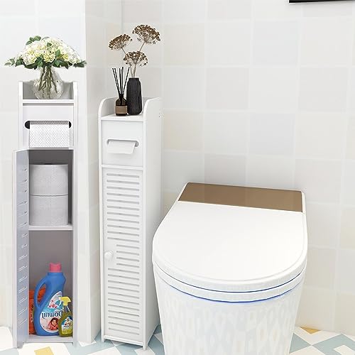 Qimu Schmal Badezimmerschrank, wasserdichte Kleines Badschrank Freistehender Badezimmer-Aufbewahrungsregal, Mehrzweck-Aufbewahrungsschrank für Bad, Schlafzimmer, Wohnzimmer, Küche, 81x16x16 cm, Weiß Qimu Schmal Badezimmerschrank, wasserdichte Kleines Badschrank Freistehender Badezimmer-Aufbewahrungsregal, Mehrzweck-Aufbewahrungsschrank für Bad, Schlafzimmer, Wohnzimmer, Küche, 81x16x16 cm, Weiß von Qimu