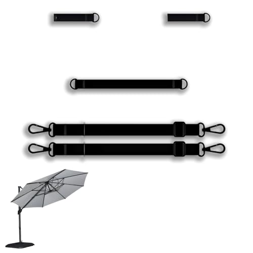 Feste, winddichte Gurte für Markisen und Freischwinger-Sonnenschirme – verstellbares Sturmspann-Set mit Schnallen, Gummibändern und Klettverschlüssen, Markisengurten, für Wohnwagen, Wohnmobil und Feste, winddichte Gurte für Markisen und Freischwinger-Sonnenschirme – verstellbares Sturmspann-Set mit Schnallen, Gummibändern und Klettverschlüssen, Markisengurten, für Wohnwagen, Wohnmobil und von QinZiEn