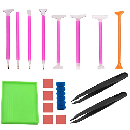 17 Stück 5d Diamond Painting Zubehör Set Diamant Malerei Werkzeuge Kits Diamant Stifte Malstift Malerei Kleber Ton Pinzette für Handwerk Kunst DIY Diamantmalerei Stickerei Nagelwerkzeug… von QincLing