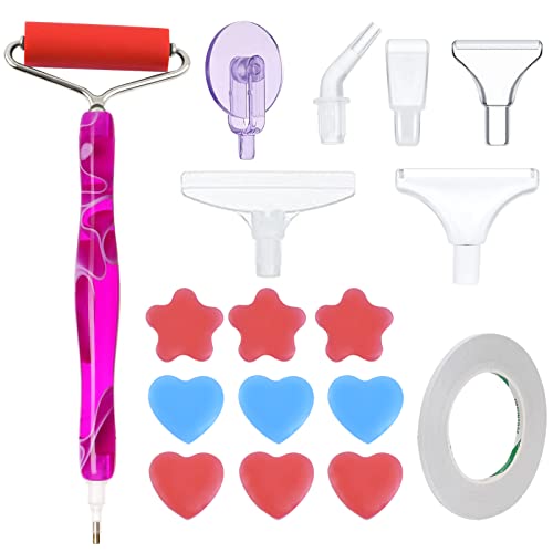 18 Stück 5d Diamond Painting Zubehör Stifte Set Diamant Painting Resin Pen Diamant Malerei Werkzeuge Kits Kunststoff 5D Ergonomic Diamond Art Roller Zubehör für DIY Stickerei Kinder Kunst von QincLing