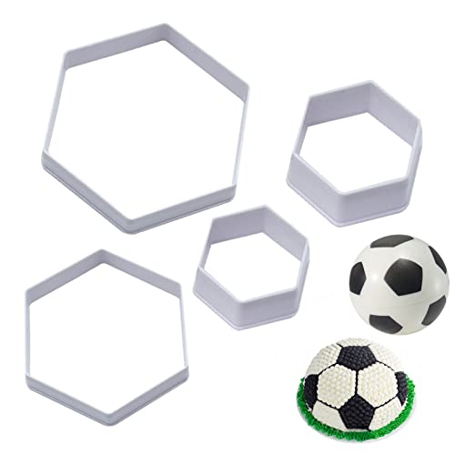 4 Stücke Fussball Ausstechformen Kunststoff Muster Kekse Kuchenform Plätzchenform Fondant Schneider Keksausstecher Lustige Keksform Ausstecher Set Keksschneider tortendeko für Party DIY Kuchen Dessert von QincLing