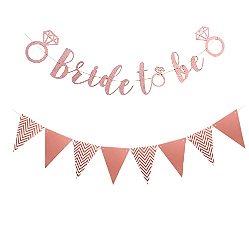 JGA Deko Accessoires Bride to be Banner Rosegold, Braut to be Deko Girlande Banner Doppelseitige Partydeco Banner Bride Hochzeitsbanner Draußen JGA Deko Frauen Junggesellinnenabschied für Party Braut JGA Deko Accessoires Bride to be Banner Rosegold, Braut to be Deko Girlande Banner Doppelseitige Partydeco Banner Bride Hochzeitsbanner Draußen JGA Deko Frauen Junggesellinnenabschied für Party Braut von QincLing