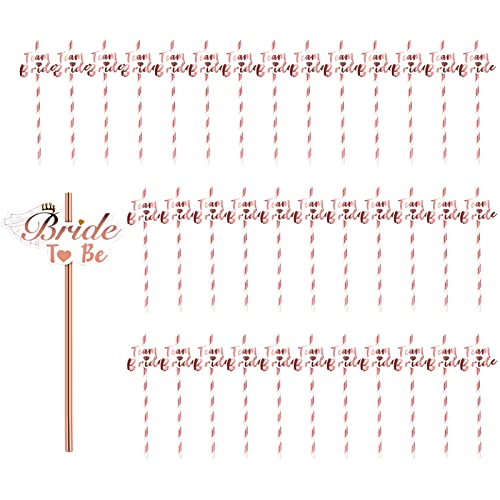 QincLing 37pcs papierstrohhalme Rosegold Team Bride trinkhalme Plastikfrei strohhalme JGA junggesellinnenabschied Papierhalme Einweg Bio Strohhalme Bride to Be Deko für Braut Dusche Hochzeiten Party QincLing 37pcs papierstrohhalme Rosegold Team Bride trinkhalme Plastikfrei strohhalme JGA junggesellinnenabschied Papierhalme Einweg Bio Strohhalme Bride to Be Deko für Braut Dusche Hochzeiten Party von QincLing