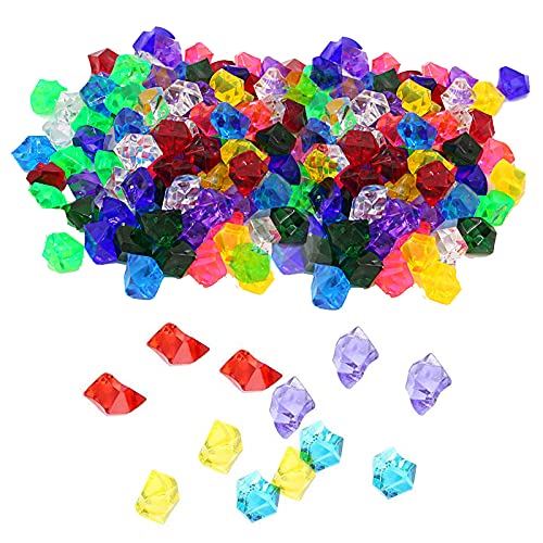 QincLing 50 Stücke Acryl Diamant Edelsteine Set, Acryl Diamanten Bunt Piraten Kunststoff Edelsteine Große Acryl Farbige Edelsteine Schatz Juwelen Diamanten Deko Glassteine für Kinder von QincLing