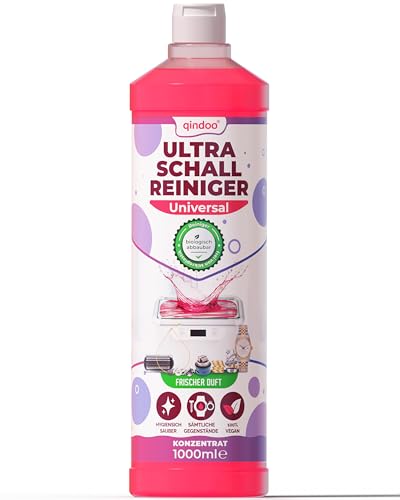 Qindoo 1L Schmuckreiniger Ultraschall Konzentrat, Reinigung von Schmuck, Ketten, Ringe Ultraschallbad Schmuck im Ultraschallgerät (1 Liter) von Qindoo