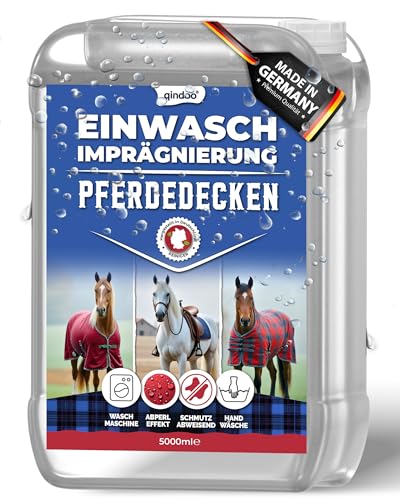 Qindoo 5 Ltr. Pferdedecken Waschmittel, Imprägnierung vor Nässe & Schmutz mit Waschmaschine & Handwäsche, Decken vom Pferd, frei von PFC, Made in Germany von Qindoo