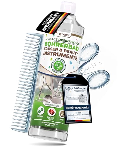 Qindoo Instrumentendesinfektion Bohrerbad Desinfektion Fräser, Fußpflege, Nagelstudio, Friseur, Barber, Dermaroller Kosmetik Instrumente, Ultraschall geeignet von Qindoo