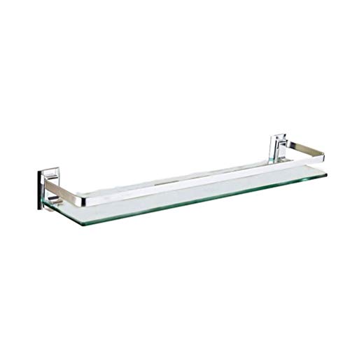 QingH yy Glas klar Regal Badezimmer Regal mit Schiene Wandmontage, Aluminium matt YueB HBK (Size : 50cm) von QingH yy