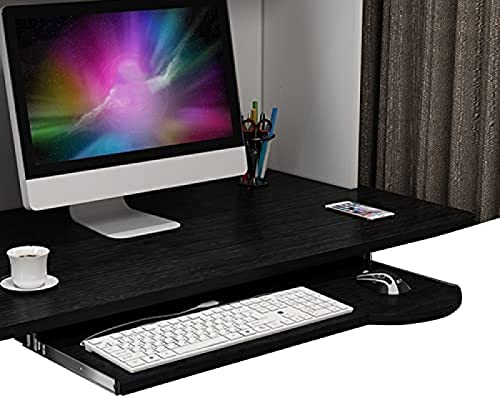 Schreibtischverlängerung – 4 Farben hölzerne Tastaturablage unter dem Schreibtisch verschiebbar, ausziehbare Tastaturablage/Unterstützung für Tastatur und Mäuse, Tastaturschublade mit höhenv von Qingingg