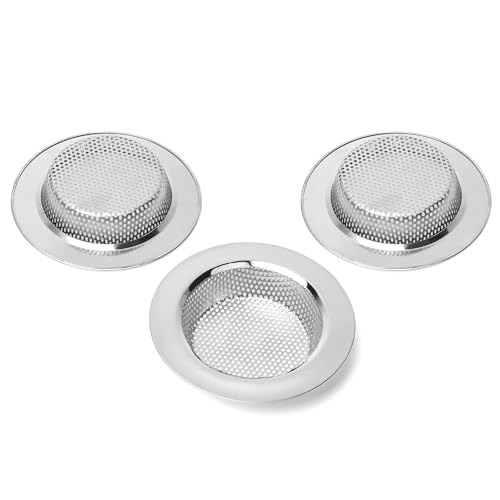 Qinglele Abflusssieb,Spüle Sieb,Sieb Edelstahl Waschbecken,Verhindern Verstopfung, Außendurchmesser 4,4 Zoll /112mm 3 Stück (Groß) von Qinglele