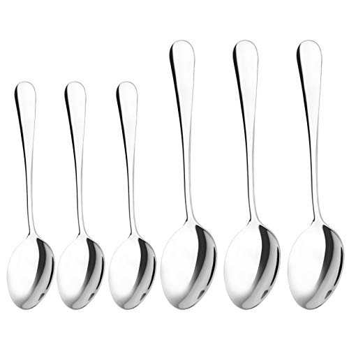 Qinglele Esslöffel, Esslöffel, 6-teiliges Set, 3 große 20,4 cm 8 Zoll, 3 kleine 17 cm 6,7 Zoll, 304 Edelstahl Qinglele Esslöffel, Esslöffel, 6-teiliges Set, 3 große 20,4 cm 8 Zoll, 3 kleine 17 cm 6,7 Zoll, 304 Edelstahl von Qinglele