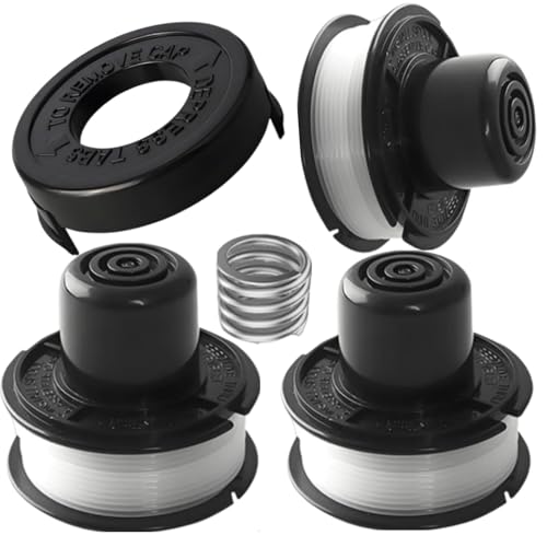 Rasentrimmer Ersatzspule Spulensatz Kompatibel mit Black und Decker GL250/GL310/GL360, A6226 Nylon Trimmerfaden (Enthält 3 Spulen,1 Abdeckung und 1 Feder) von Qingriver