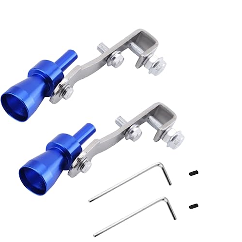 Turbo sound,Turbo sound whistle，Auspuff Sound Booster Pfeife,Für Turbolader pfeifen Im Auto，Universal Turbo whistle Soundgenerator Tuning - Auspuffpfeife für Endrohre,Simulator-Pfeife (blau_S_2 Stück) von Qingriver