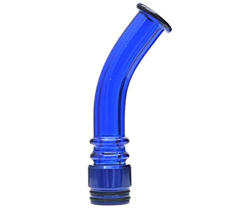 Qingtian-ceg 1pc 510/810 Lange Gebogene Glas Drip Tip mouthpie for 510 & 810 Themen-Vaporizer (Farbe : FIT for 810 Blue) von Qingtian-ceg