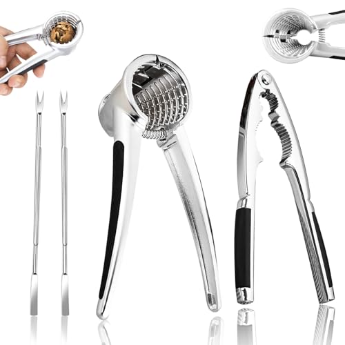 Ambolio Nussknacker, Nussknacker Walnüsse 4 er Set, Multifunktionaler Nussknacker,Walnüsse Haselnüsse Nuss Nussknacker Zinklegierung Werkzeug, Für alle Arten von Nüssen,Hummercracker,Krabbencracker von Ambolio