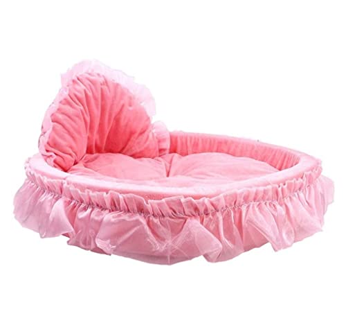 Katzenbett Kätzchen Bett Haustier Bett weich Haustierhund und Katzenbett Haustier Katze Welpe Prinzessin Spitzenrand Herz Elegant Schönes Bett Haustier warmes Bett Haustierbett Haustier Kissen Höhle von Qinhaixi