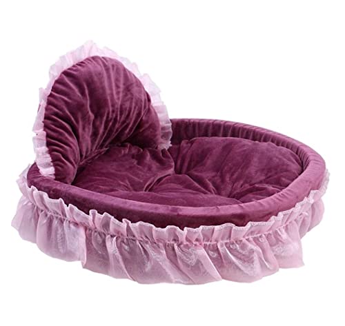 Katzenbett Kätzchen Bett Haustier Bett weich Haustierhund und Katzenbett Haustier Katze Welpe Prinzessin Spitzenrand Herz Elegant Schönes Bett Haustier warmes Bett Haustierbett Haustier Kissen Höhle von Qinhaixi