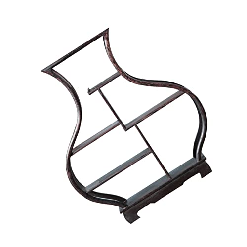 Qinhaixi 1pc schwimmende Holzregale Wandmontierte Regale rund Vase Desktop Bambus Büro kleine Stücke für die Aufbewahrung Chinesischer Dekor -Fach Holz Holzausstellungsregale von Qinhaixi