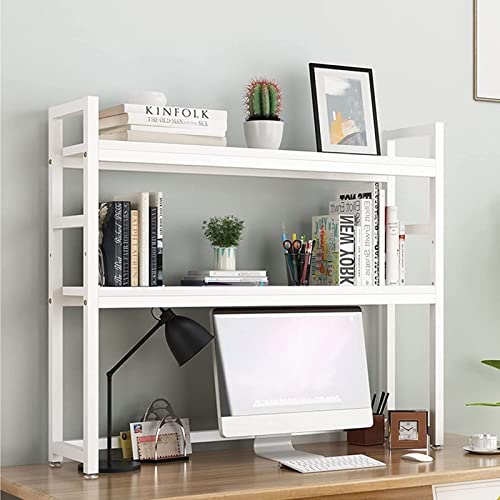 Qinhaixi 2 Layer -Desktop -Bücherregal für Computertisch - Einstellbarer Top Hutch -Bücherregal, Desktop -Bücherregalorganisation Rack, Schreibtischdrucker, Open Desktop -Speicherregal öffnen von Qinhaixi