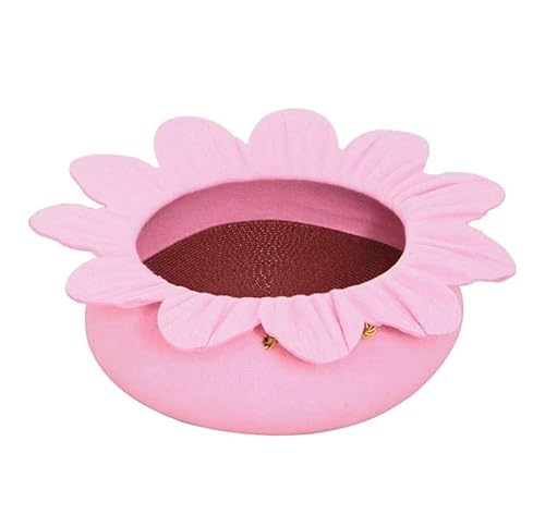 Qinhaixi Katzenbettkätzchen Bett Sonnenblumenform Filzhäuse für Haustier Katzenhund Teddy schlafend kleine Hunde Katzen Nest niedlich Schlafbett Katzenbett Haustier Kissen Höhle (rosa) von Qinhaixi