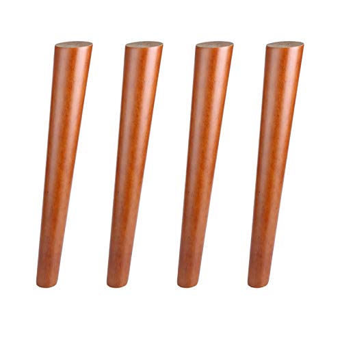 Tischbeine, massive Holzmöbelbeine, Kaffee, Tilt -sich verjüngte Sofa -Beine, DIY -Ersatzbeine für Couch/Schrank/DIY -Schreibtisch/TV -Schrank/Nachttisch mit Zubehör, Set von 4 (50 cm/19,7 Zoll) (60 von Qinhaixi