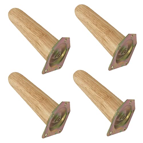 Tischfüße, massive Holzmöbelbeine, Sofafüße, 4 Packung fester Gummiholz ​​-Tischbeine, schräge Schrankfüße, für Kommoden, Fernsehschrank, Nachttisch, Schreibtisch, Schrauben, Montageplatte, Holzfarbe von Qinhaixi