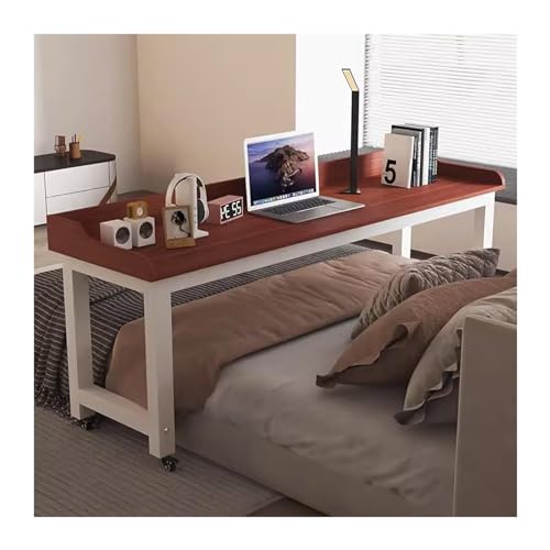 Überbettter Schreibtisch, überbetteter Tisch mit Rädern, über Betttisch, Queen -Size -Mobilbettschreibtisch, stehender Workstation -Laptop -Wagen mit Schallwand, über Betttisch mit schwerem von Qinhaixi