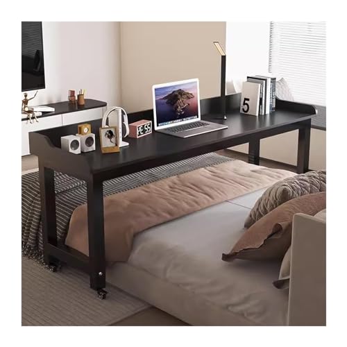 Überbettter Schreibtisch, überbetteter Tisch mit Rädern, über Betttisch, Queen -Size -Mobilbettschreibtisch, stehender Workstation -Laptop -Wagen mit Schallwand, über Betttisch mit schwerem von Qinhaixi