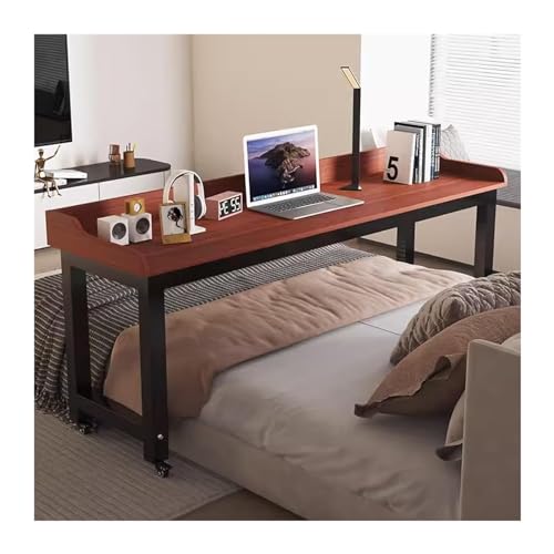 Überbettter Schreibtisch, überbetteter Tisch mit Rädern, über Betttisch, Queen -Size -Mobilbettschreibtisch, stehender Workstation -Laptop -Wagen mit Schallwand, über Betttisch mit schwerem von Qinhaixi