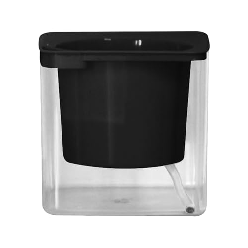 Qinlenyan Automatischer Bewässerung Blumentopf - Selbstbewässernder Übertopf mit Baumwollseil Wasserabsorber & Entwässerungslöchern, Indoor Outdoor Gartentöpfe für Zimmerpflanzen Klar Schwarz von Qinlenyan