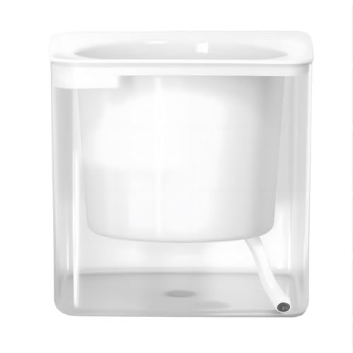 Qinlenyan Automatischer Bewässerung Blumentopf - Selbstbewässernder Übertopf mit Baumwollseil Wasserabsorber & Entwässerungslöchern, Indoor Outdoor Gartentöpfe für Zimmerpflanzen Weiß von Qinlenyan