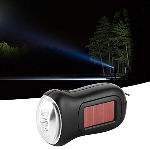 Qinlorgon mit Handkurbel Dynamo Torch LED Taschenlampe Solar wiederaufladbare Taschenlampe, Solar Taschenlampe, Camping Wandern für Outdoor Camping von Qinlorgo